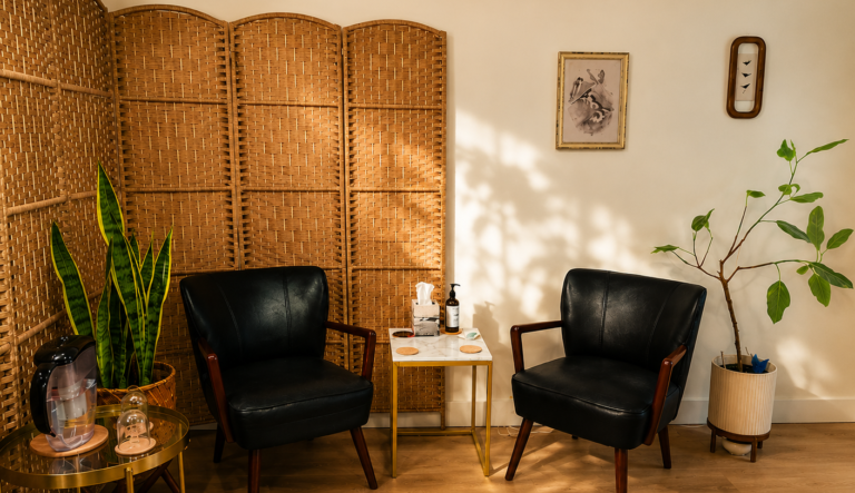 Waiting area at Manual Therapy Studio in Toronto
